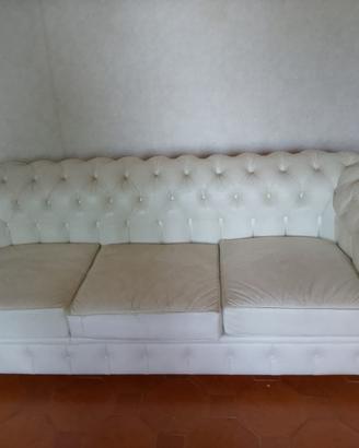 DIVANO FRAU  IN VERA PELLE BIANCO 3 POSTI