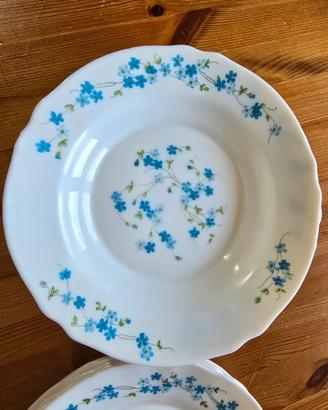 Servizio piatti Arcopal France vintage Myosotis