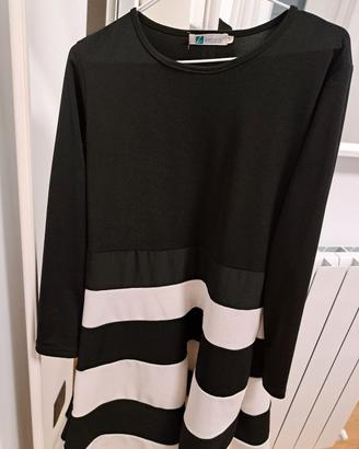 vestito a palloncino vintage bianco e nero