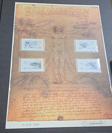 Folder 4 francobolli Leonardo da Vinci 500 anni