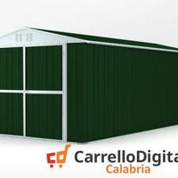 Box garage auto in Acciaio 327x611 verde scuro