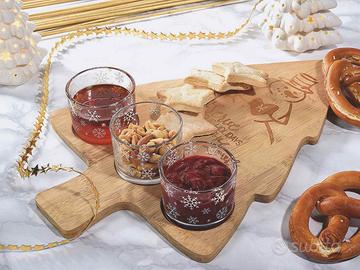 Set aperitivo con tagliere natalizio legno, Albero