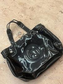 Borsa Armani Exchange nera in vernice – ottime con