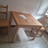 tavolo allungabile cucina e 2 sedie ikea legno