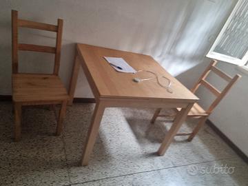 tavolo allungabile cucina e 2 sedie ikea legno