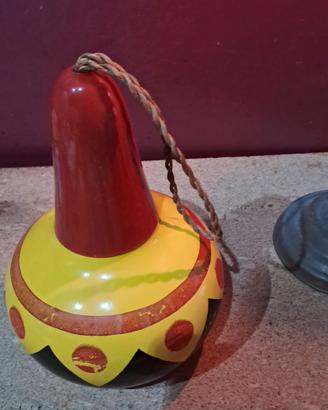 Bottiglia vintage anni 60 dipinta a mano