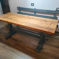 Tavolo e panca in legno massello Abete