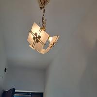 Lampadari in vetro e struttura ottone dorato