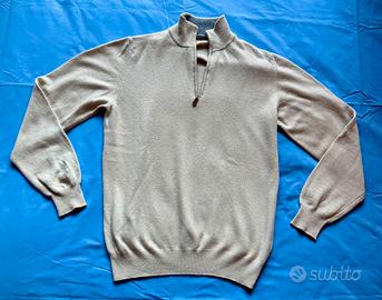 Maglia Lana FEDERICO OSTI Uomo MezzaZip Beige - 48