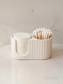 Dispenser dischi e cotton fioc, capiente, bianco