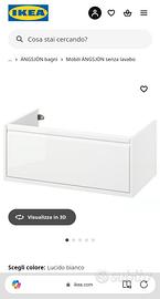 Mobile lavabo bagno cassetto IKEA ÄNGSJÖN bianco