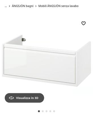 Mobile lavabo bagno cassetto IKEA ÄNGSJÖN bianco
