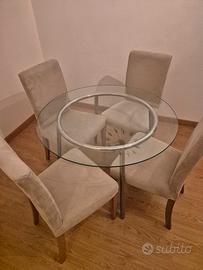 Tavolo ikea rotondo di vetro con sedie