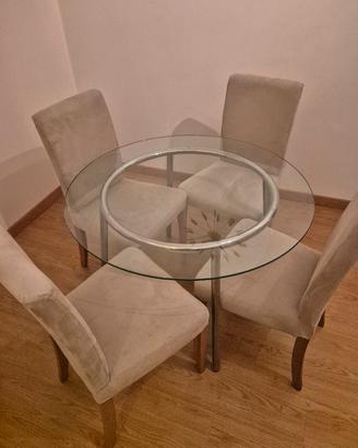 Tavolo ikea rotondo di vetro con sedie