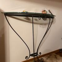 Consolle Artigianale cristallo e ferro battuto