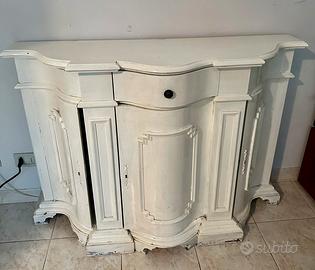 Mobile credenza madia shabby chic bianco