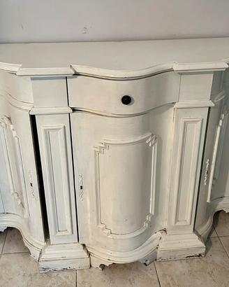 Mobile credenza madia shabby chic bianco
