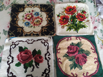 Copricuscini /federe VINTAGE punto croce