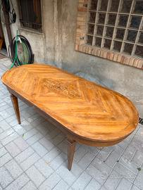 Tavolo ovale antiquariato primi 900 intarsiato