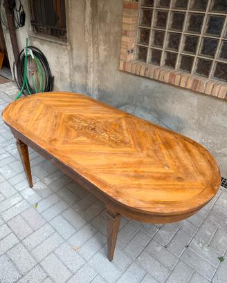 Tavolo ovale antiquariato primi 900 intarsiato