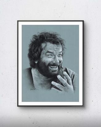 Ritratto Bud Spencer, disegnato a mano