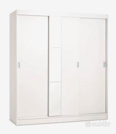 Armadio bianco 3 ante scorrevoli con specchio