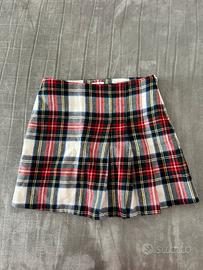 Gonna scozzese a fondo bianco