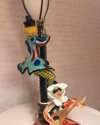 Statua pagliacci vetro di Murano