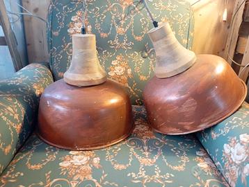 Lampadari a sospensione in ferro e legno cm 34