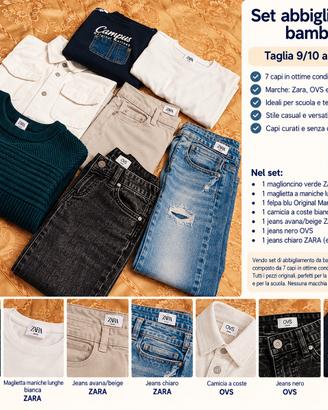 Lotto abbigliamento bambino 9/10 anni
