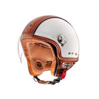 CASCO JET HELMO PELLEDURA BIANCO PERLA/MARR mis. S