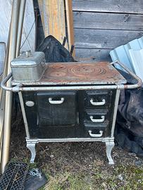 Fornello stufa a legna vecchia marca becchi