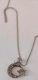 Collana Argento Simbolo Turchia Mezzaluna e Stella