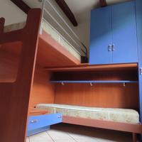 Cameretta angolare a soppalco 2 posti letto -
