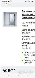Porta scorrevole  interna cristallo