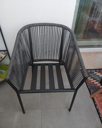 sedia giardino terrazzo metallo rivestita