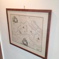 carta nautica stampa timbro a secco cornice  legno