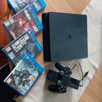 PS4 con joystick, caricatore joystick, 4 giochi