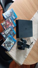 PS4 con joystick, caricatore joystick, 4 giochi