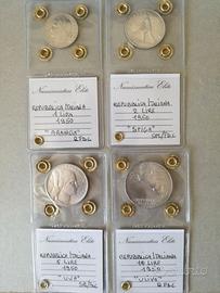 Lire 1-2-5-10 1948/1949/1950 spl/fdc periziate