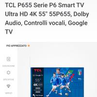 Smart TV 55" tcl 4k hdr