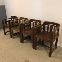 Gruppo 4 poltrone etniche massello per esterno