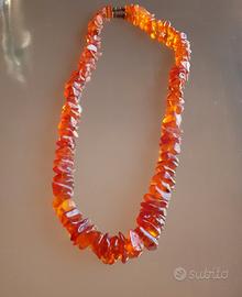 Collana in vera ambra Baltica vintage "anni 50"