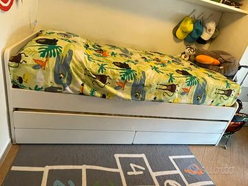 Letto contenitore Ikea SLAKT completo di materassi