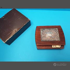 cofanetto in legno carte gioco poker