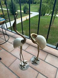 Coppia di gru decorativi in ottone