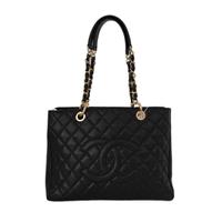 Borsa a mano grande nera con litchi CHANEL GST