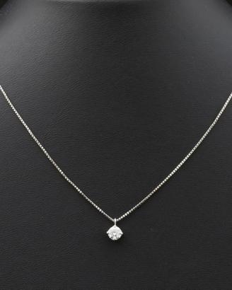 COLLANA PUNTO LUCE ORO BIANCO 18KT DIAMANTI 0.40CT