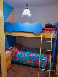 camera da letto con letto a castello