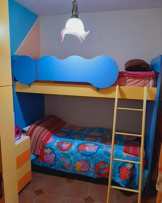 camera da letto con letto a castello